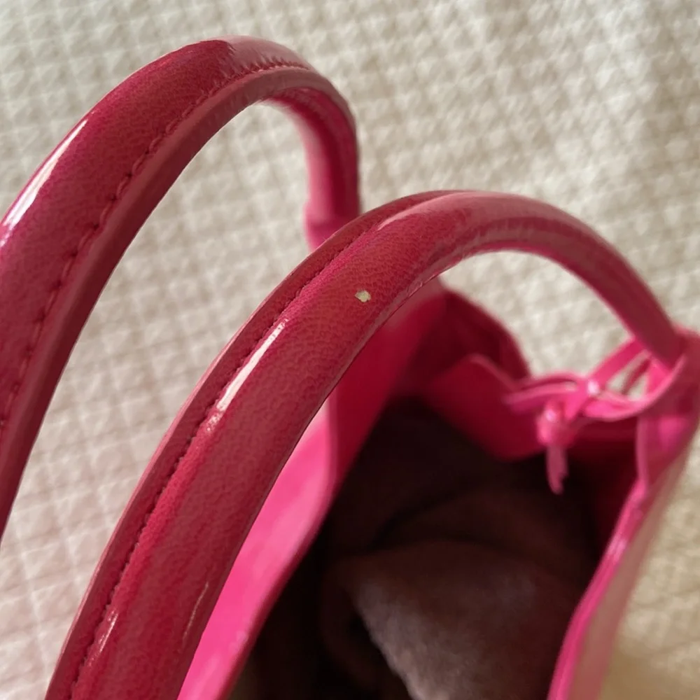 Bubble Gum Faux Patent Leather Neiman Marcus Tote - Picture 4 of 5